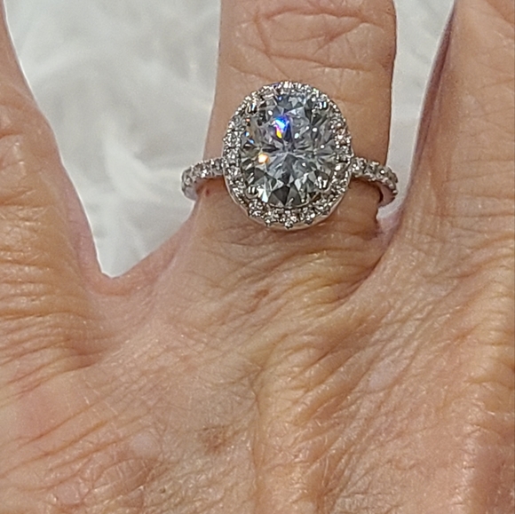 Moissanite 3 Carat Oval cut Ring - Picture 9 of 17